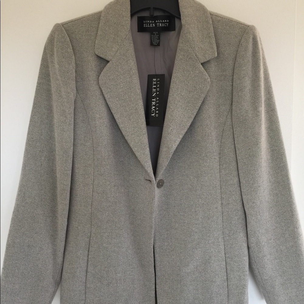 Ellen Tracy Blazer Coat in Grey